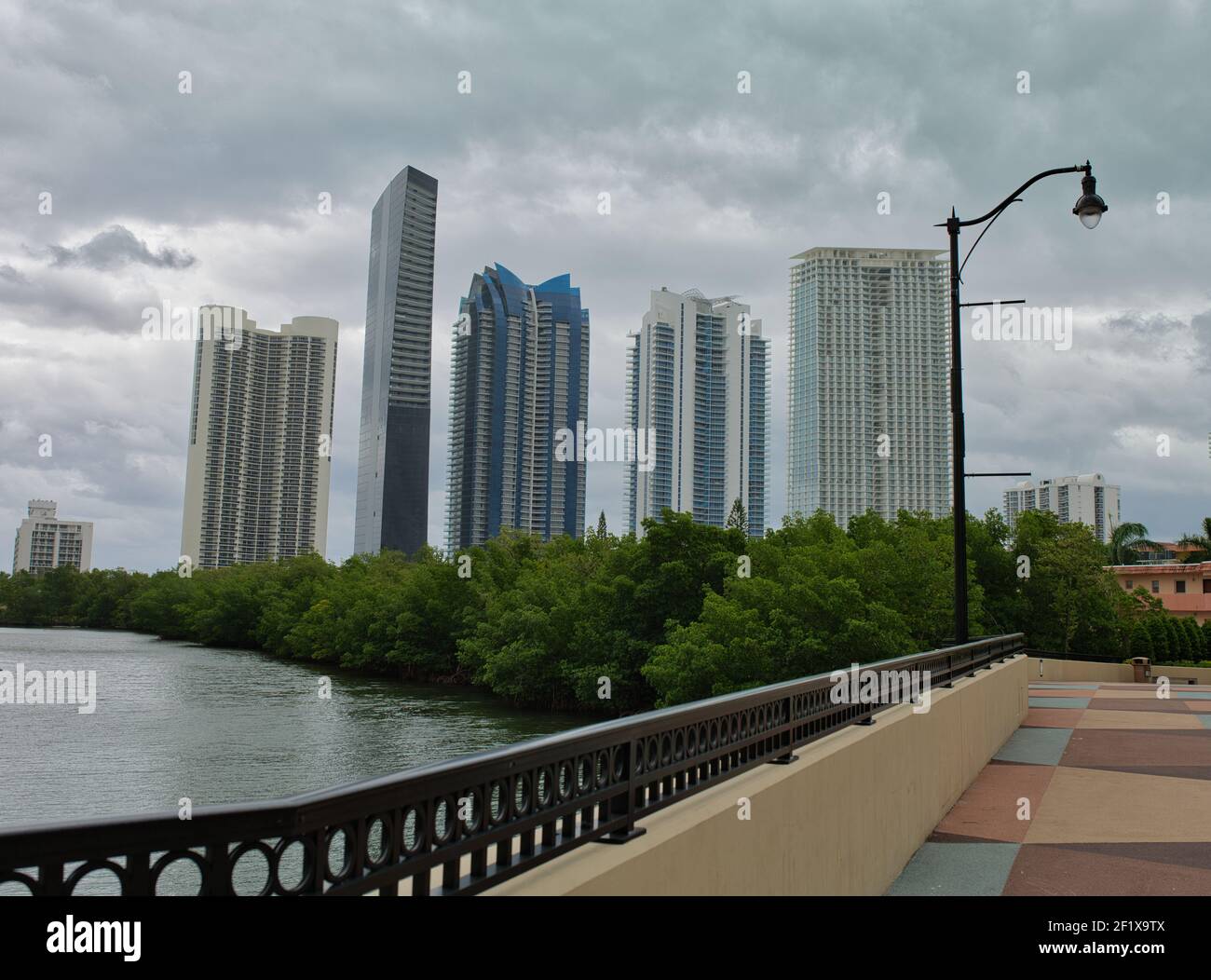 Luxurious highrise building at City of Sunny Isles, Florida seen from ...