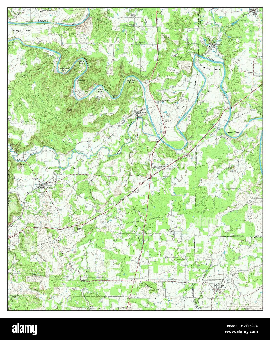 Lipan, Texas, map 1959, 162500, United States of America by Timeless