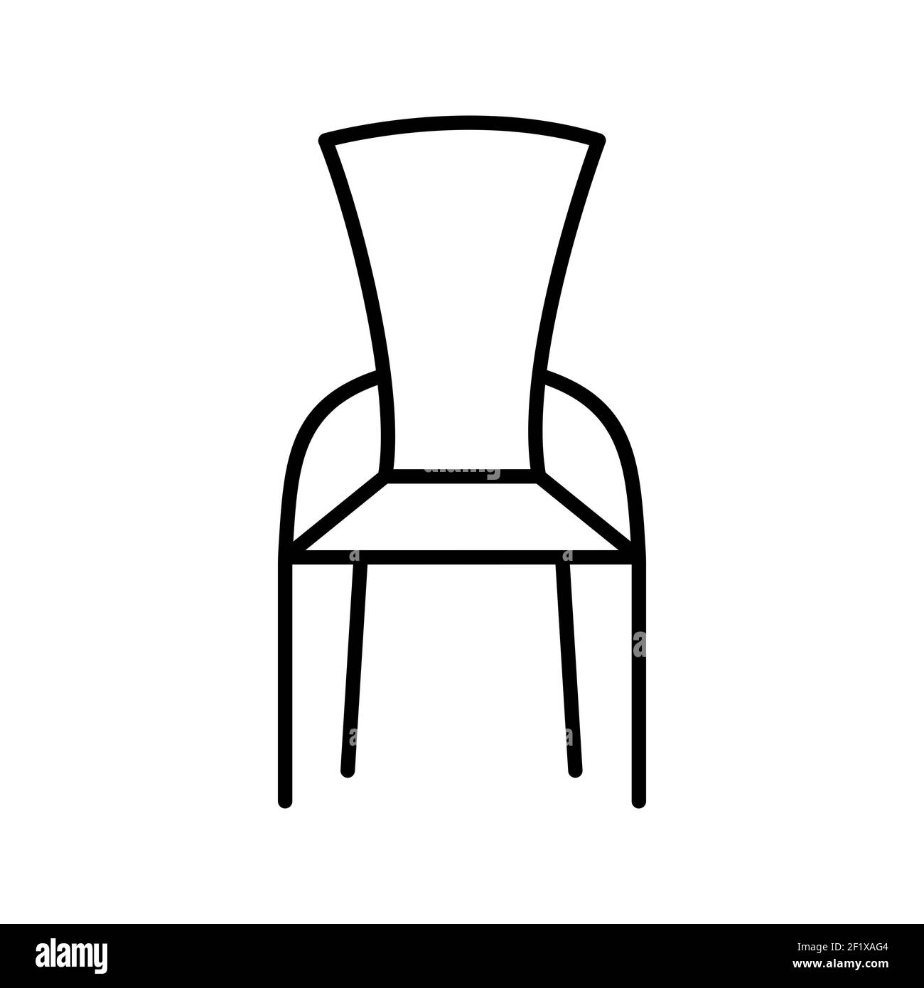 An illustration of a unique chair line vector icon on a white ...