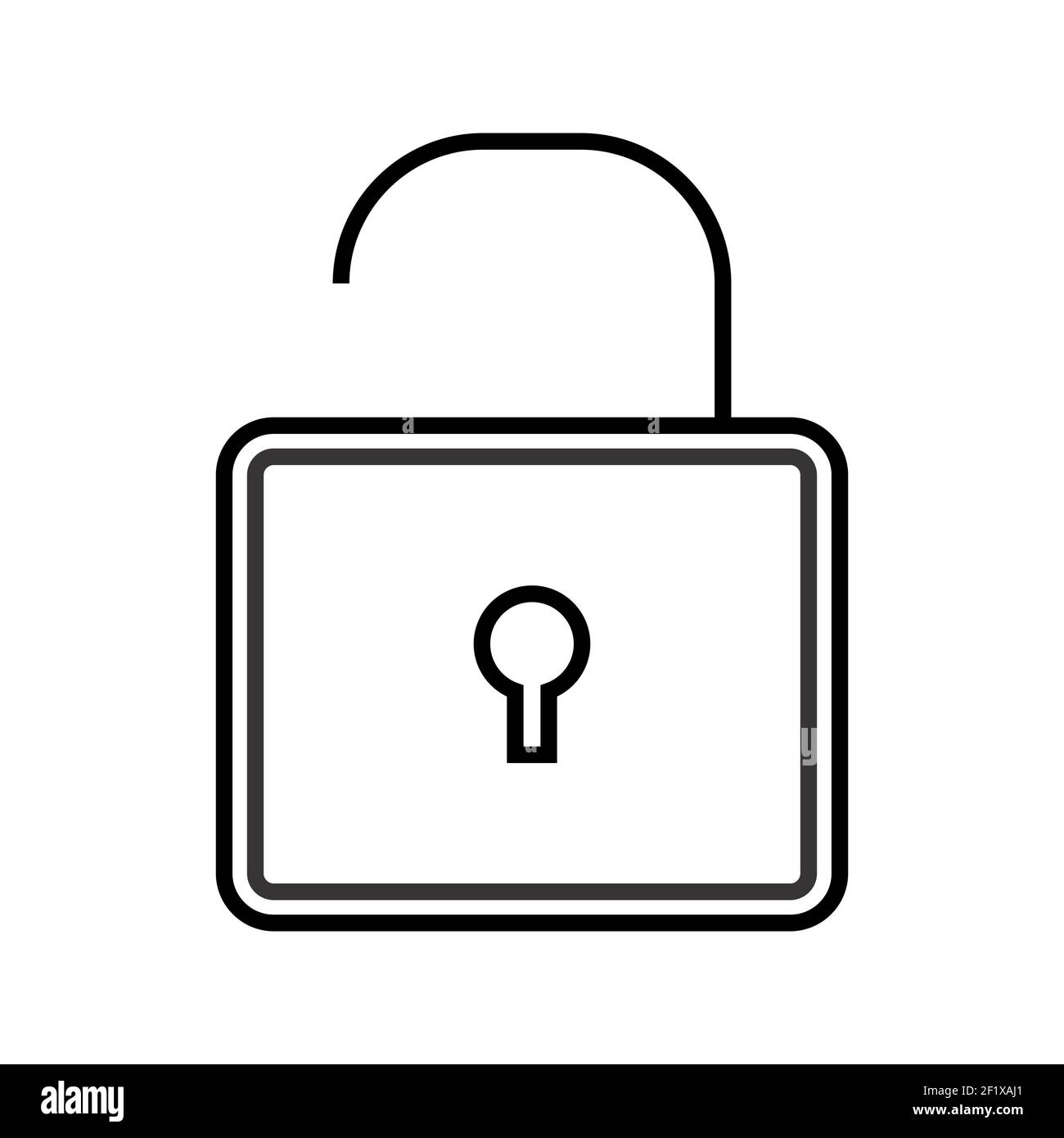 An illustration of a unique lock line vector icon on a white background ...