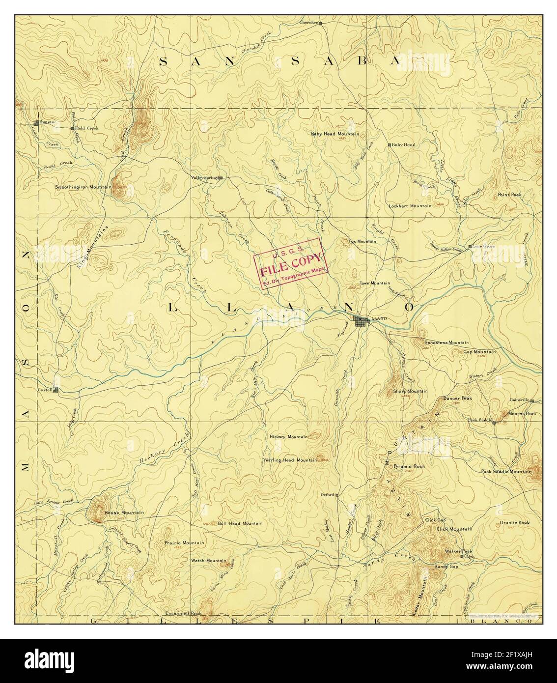 Llano, Texas, map 1894, 1125000, United States of America by Timeless Maps, data U.S