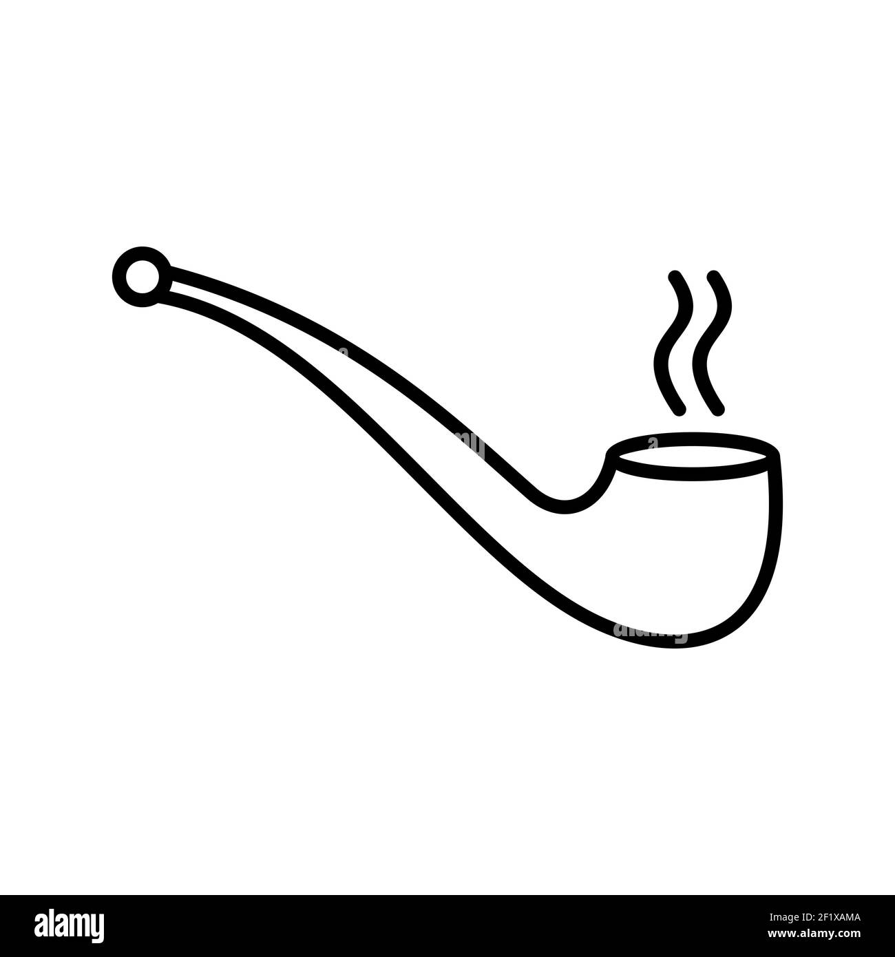 An illustration of a unique smoking pipe line vector icon on a white ...