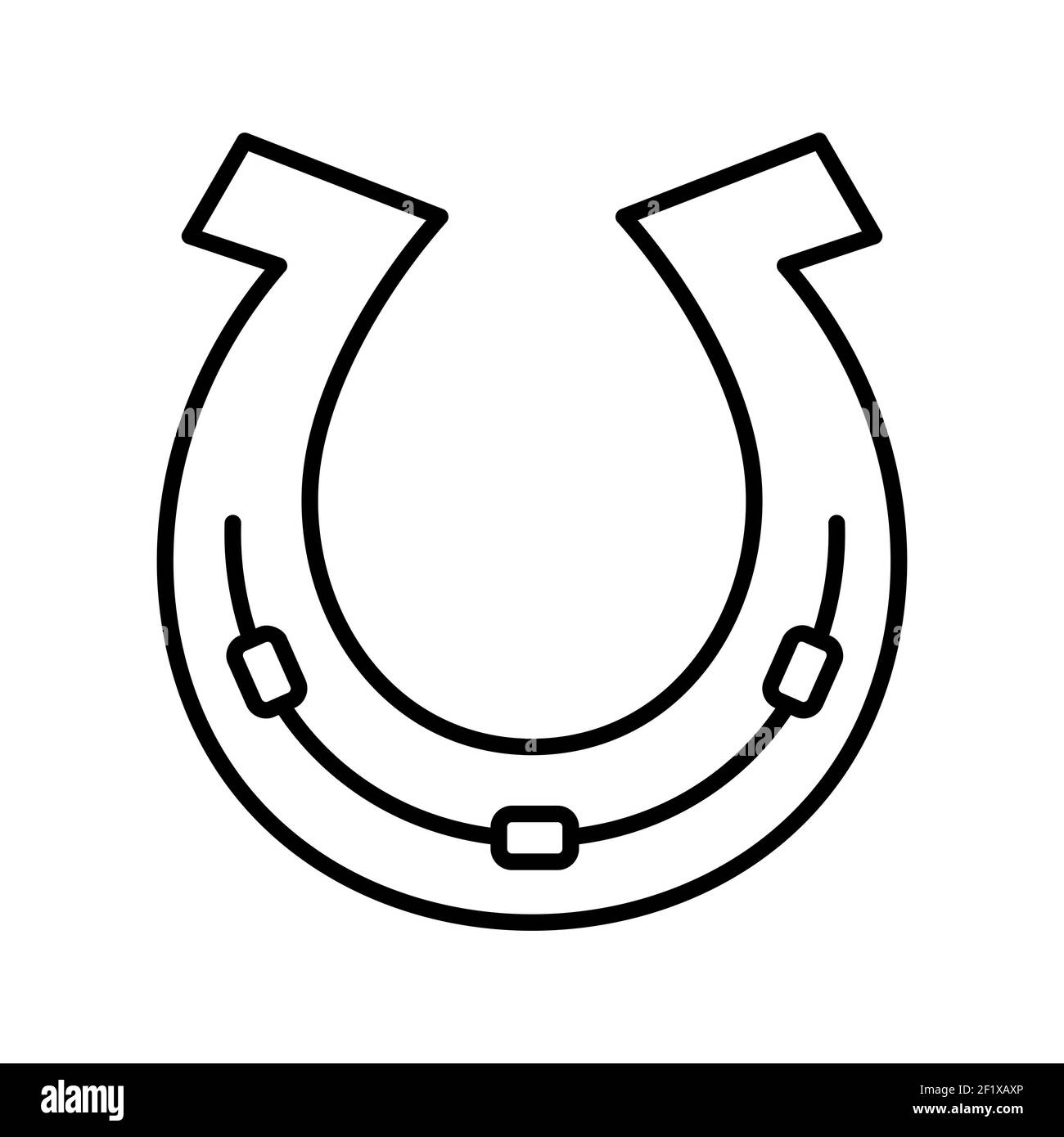 Horse shoe line drawing Cut Out Stock Images & Pictures - Alamy