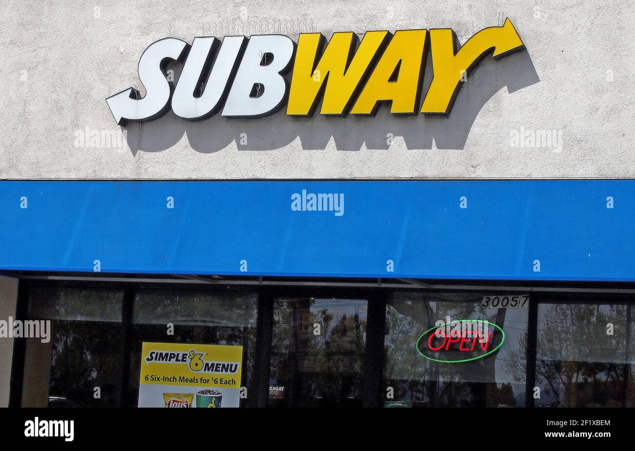 Subway, restaurant, food, sandwiches, meals, chain, California,  USA, US, American, Stock Photo