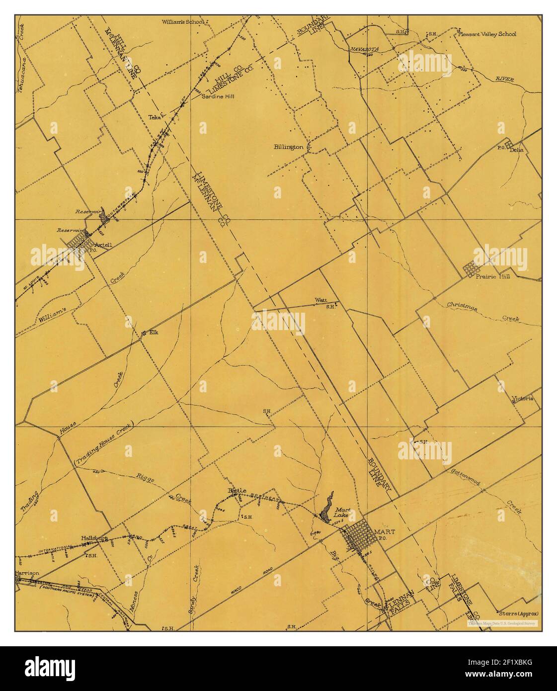 Mart, Texas, map 1920, 162500, United States of America by Timeless