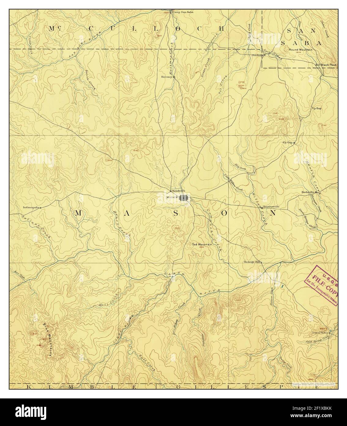 Mason, Texas, map 1887, 1125000, United States of America by Timeless Maps, data U.S