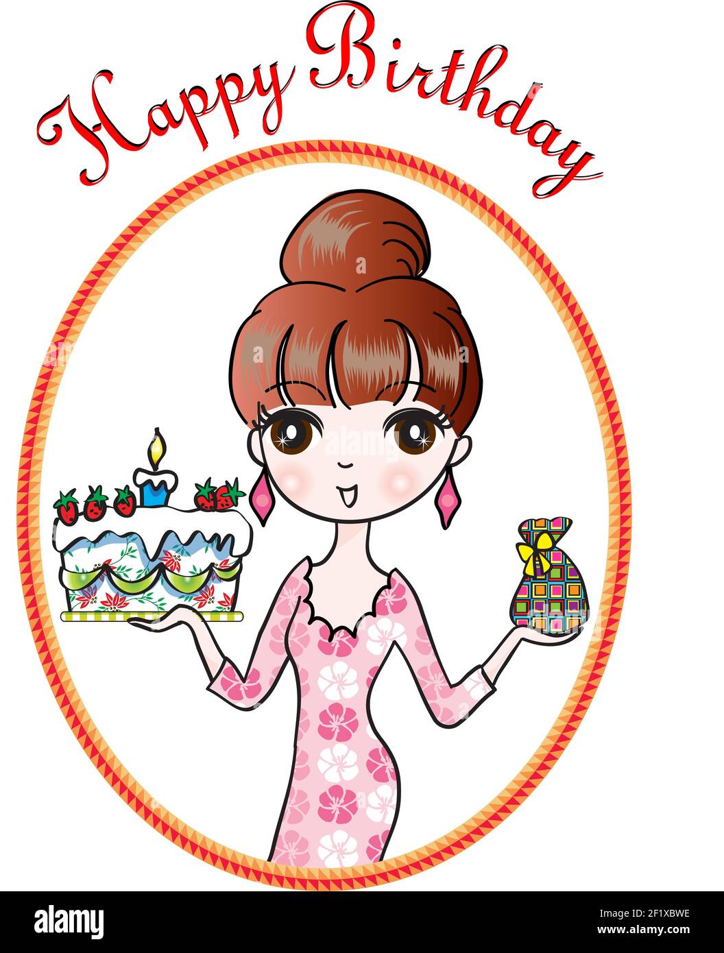 cartoon happy birthday card Stock Photo - Alamy