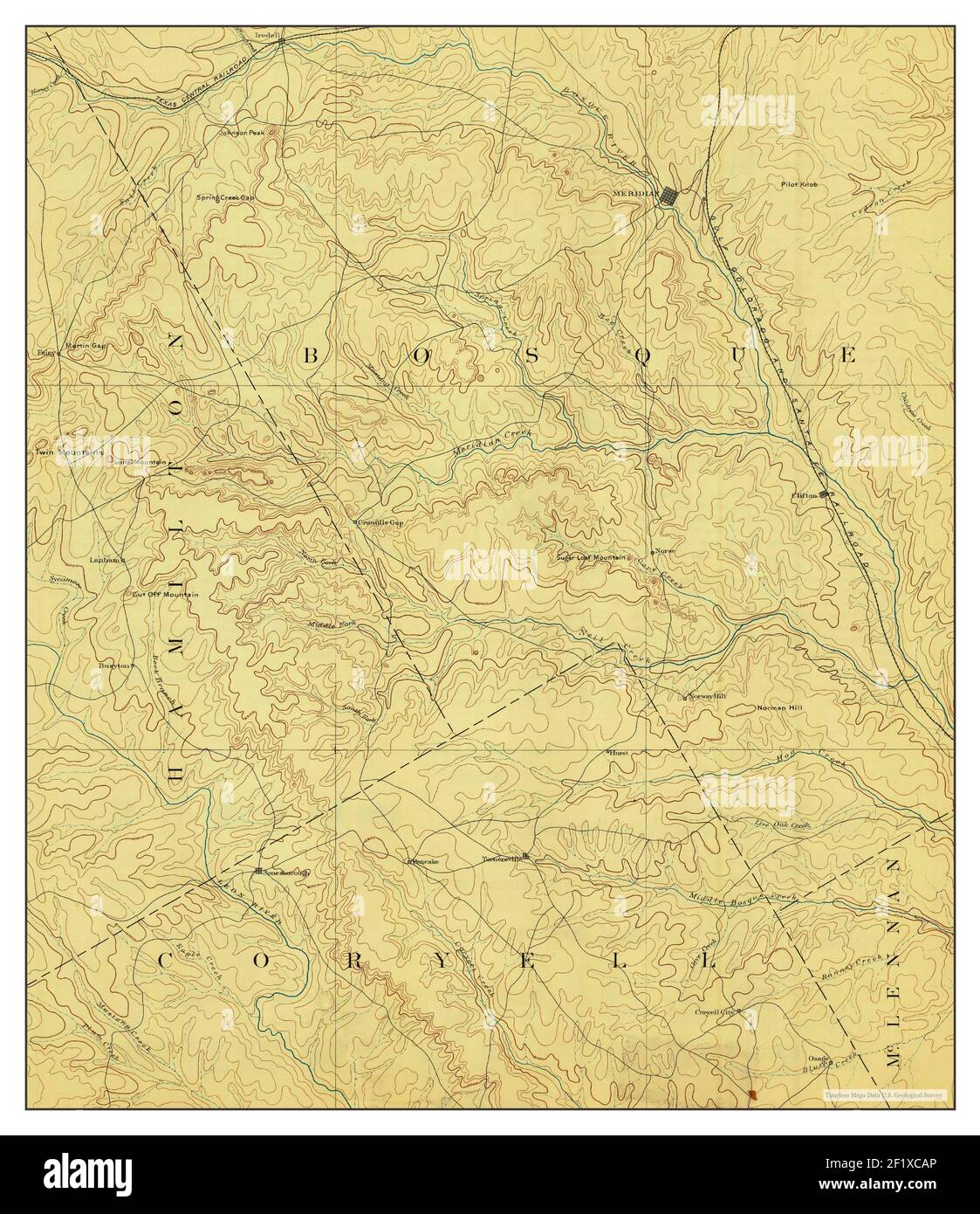 Meridian, Texas, map 1894, 1125000, United States of America by