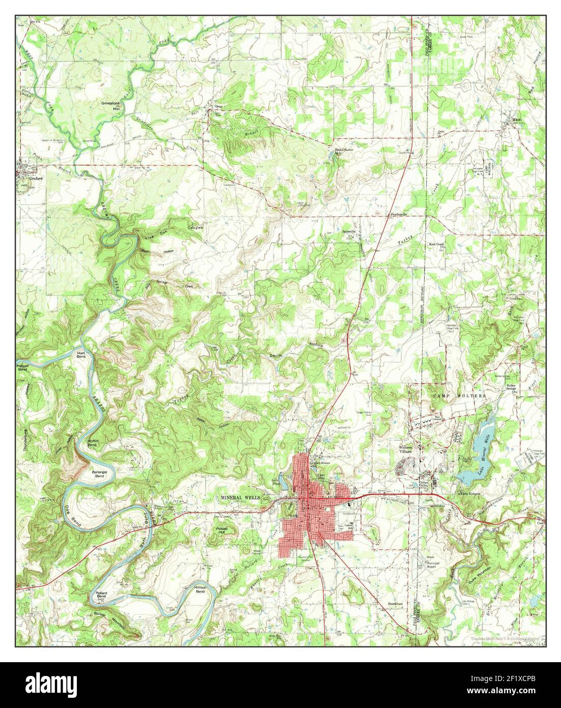 Mineral Wells, Texas, map 1959, 162500, United States of America by