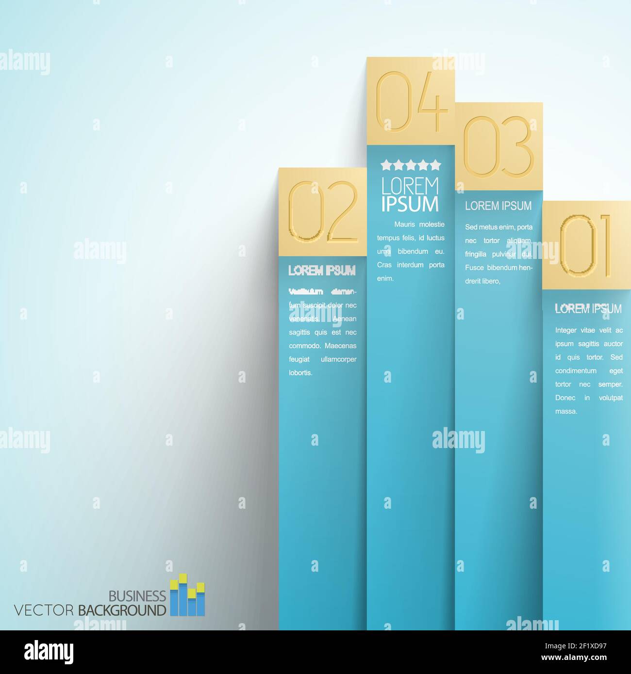 Choice of option business infographics with blue vertical numbered ...