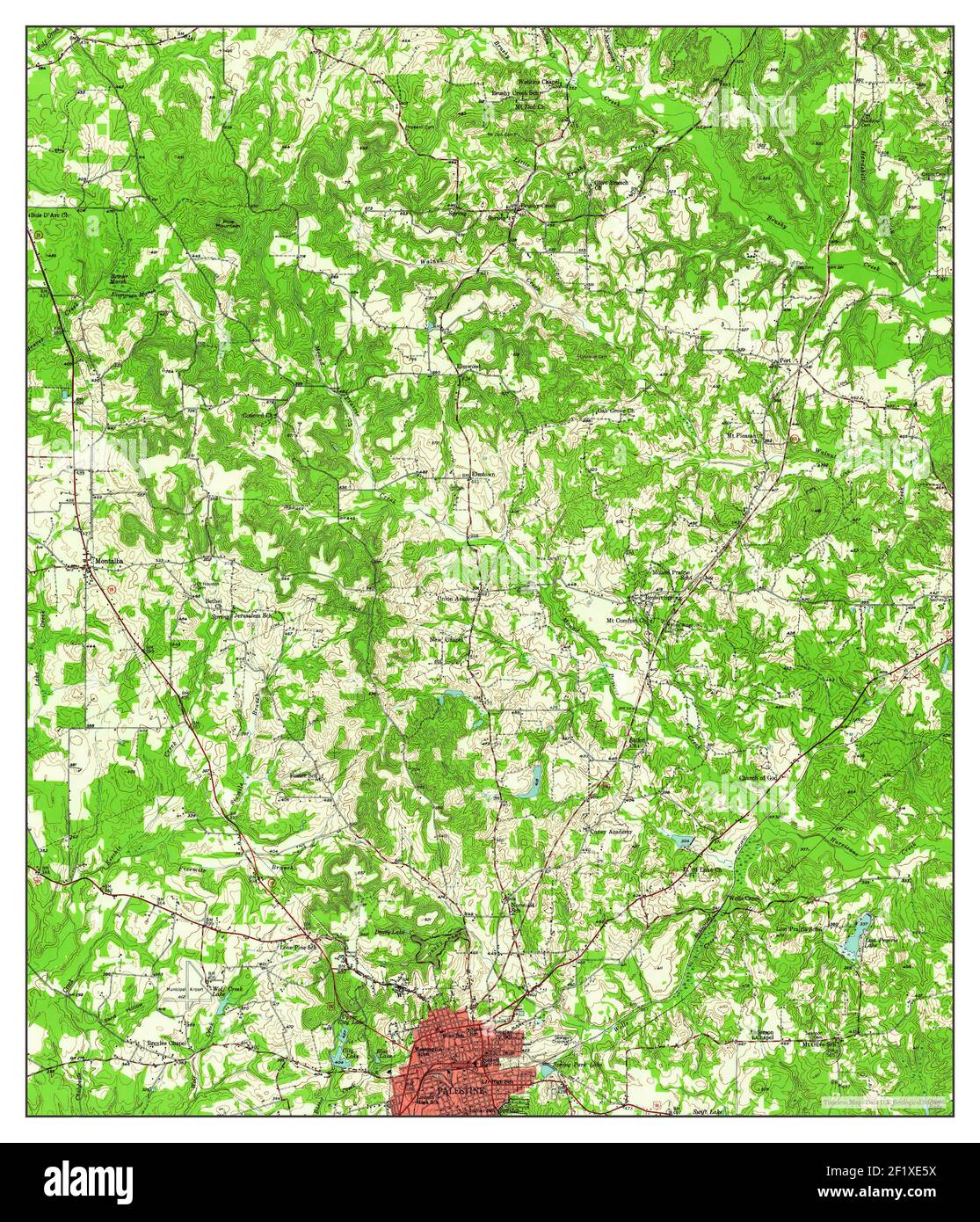 Palestine, Texas, map 1949, 1:62500, United States of America by