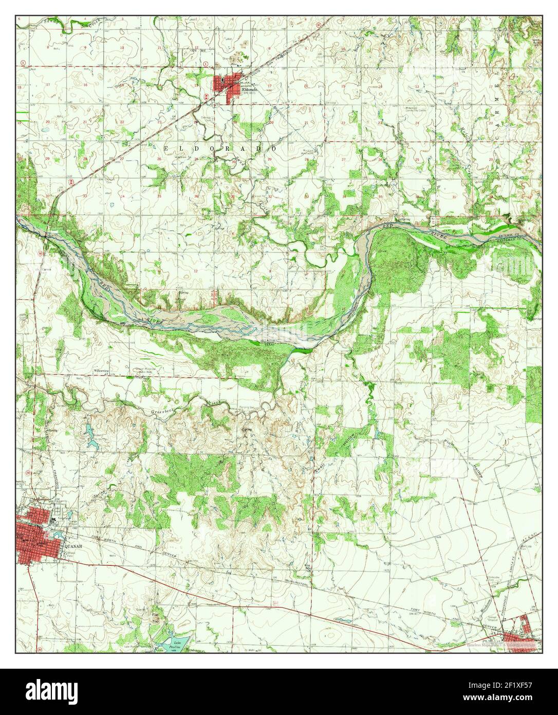 Quanah, Texas, map 1960, 162500, United States of America by Timeless