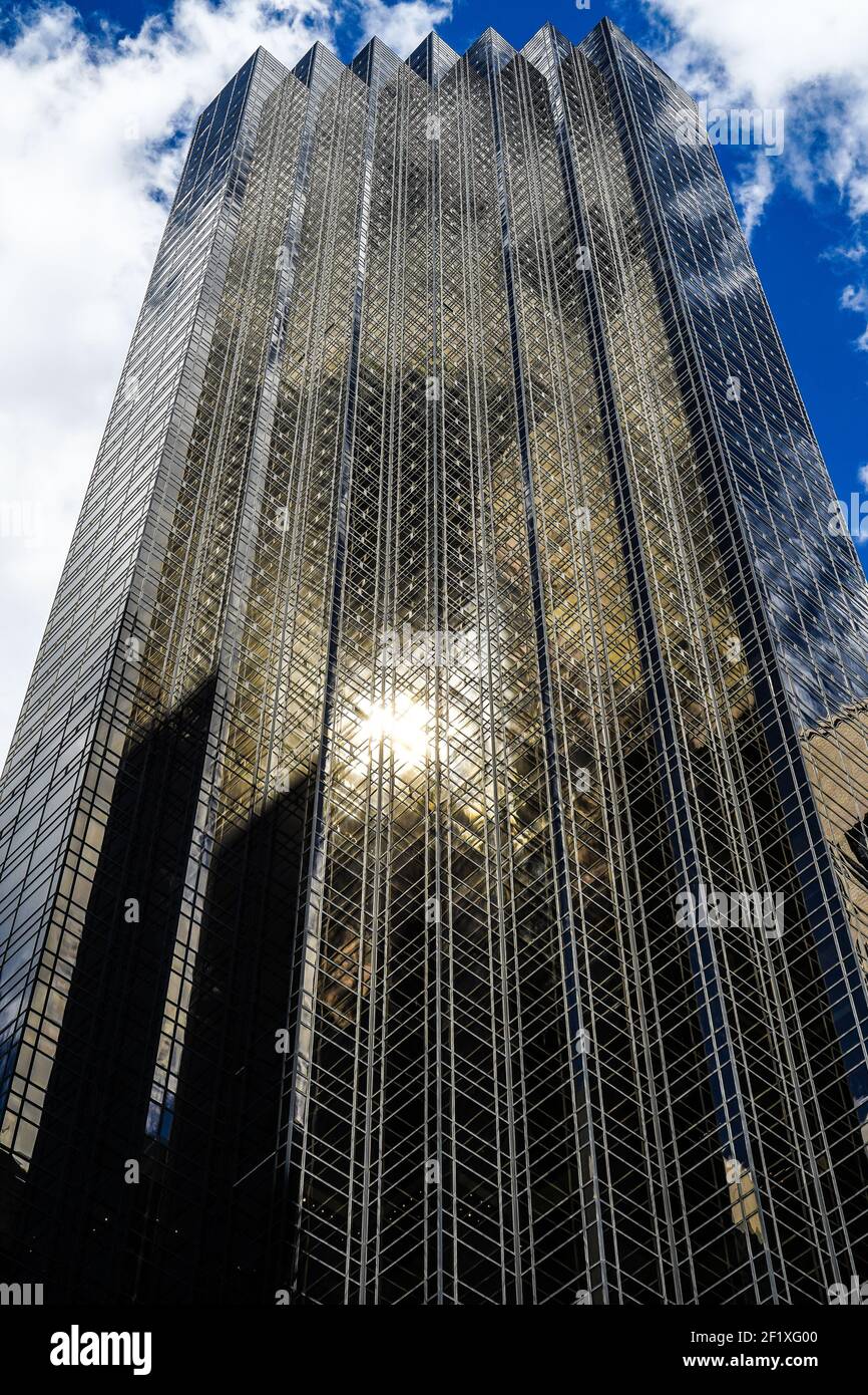 Trump Tower and blue sky (New York) Stock Photo