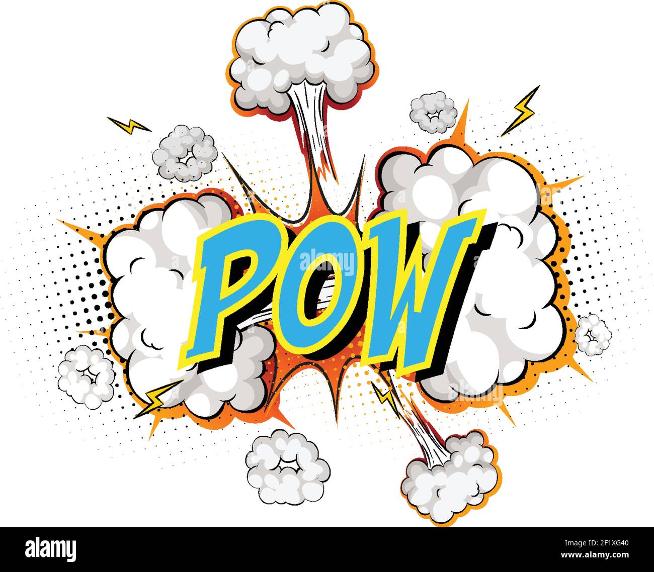 Word Pow on comic cloud explosion background illustration Stock Vector ...