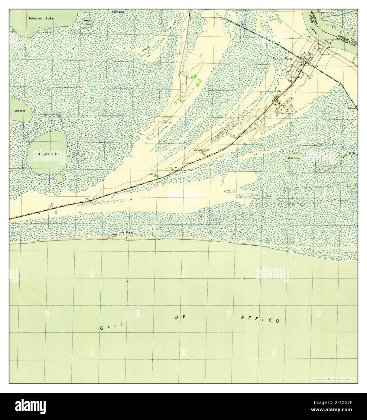 Sabine Pass, Texas, map 1944, 131680, United States of America by Timeless Maps, data U.S