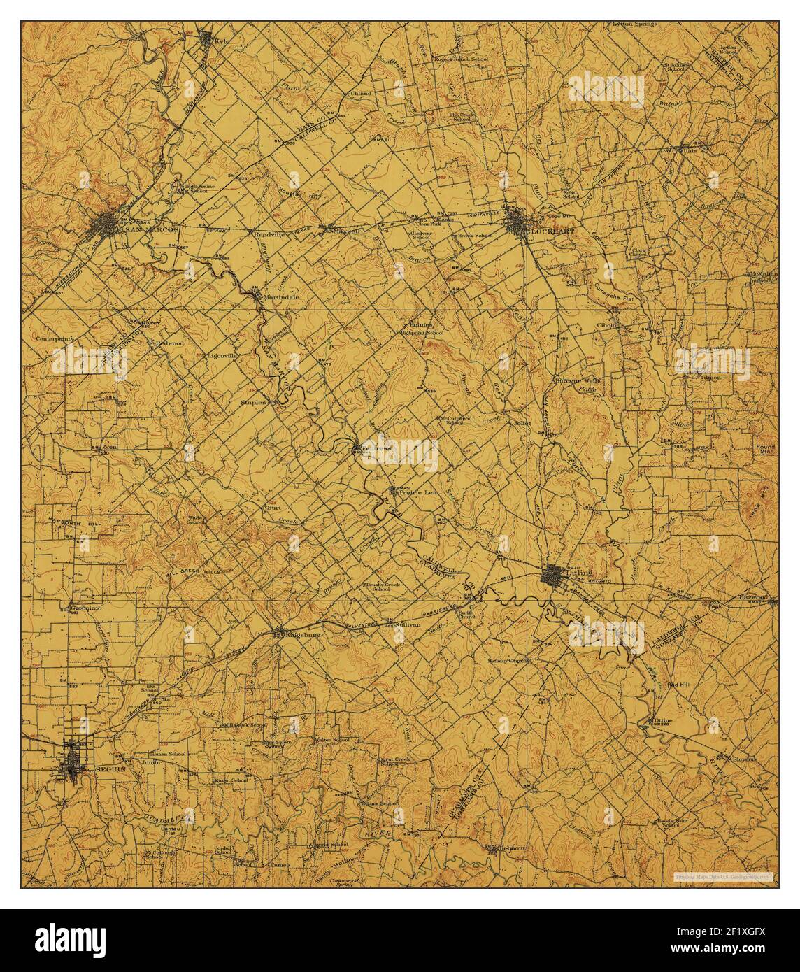 San Marcos, Texas, map 1911, 1125000, United States of America by