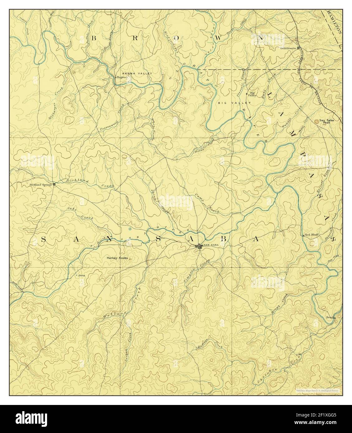 San Saba, Texas, map 1885, 1125000, United States of America by