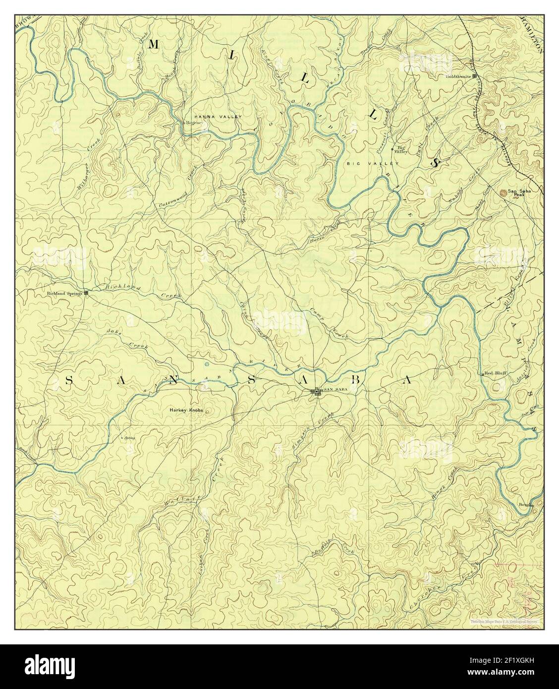 San Saba, Texas, map 1894, 1125000, United States of America by