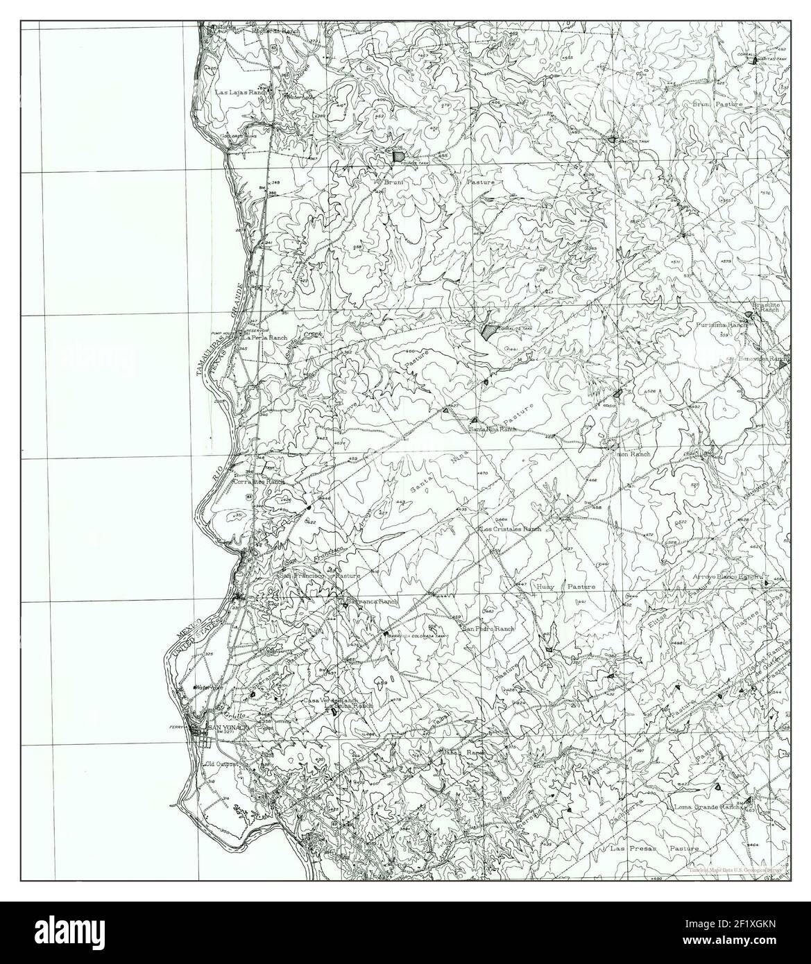 San Ygnacio, Texas, map 1942, 162500, United States of America by