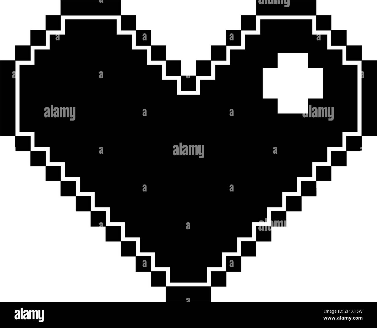 Heart symbol pixel art Black and White Stock Photos & Images - Alamy