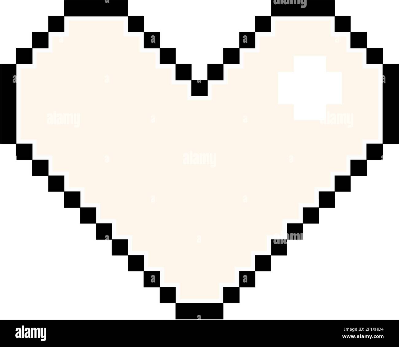 White pixel heart isolated illustration Stock Vector Image & Art - Alamy