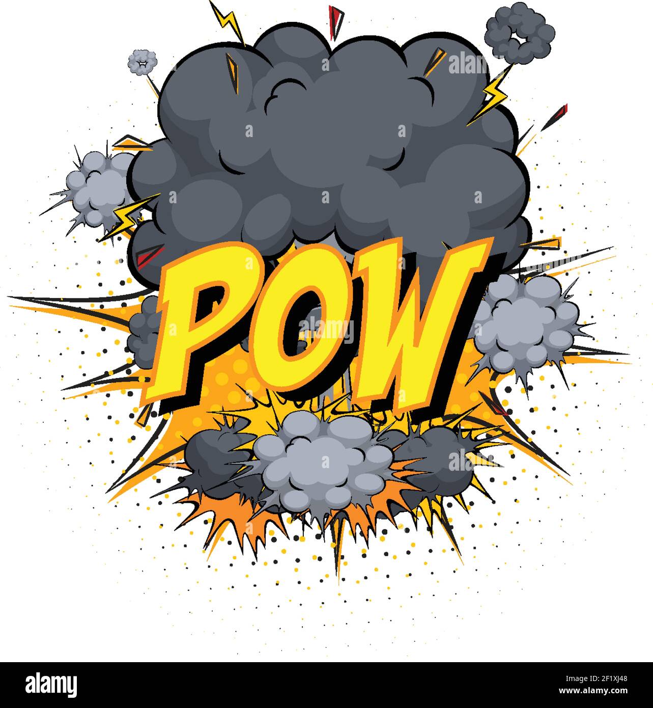 Word Pow on comic cloud explosion background illustration Stock Vector ...