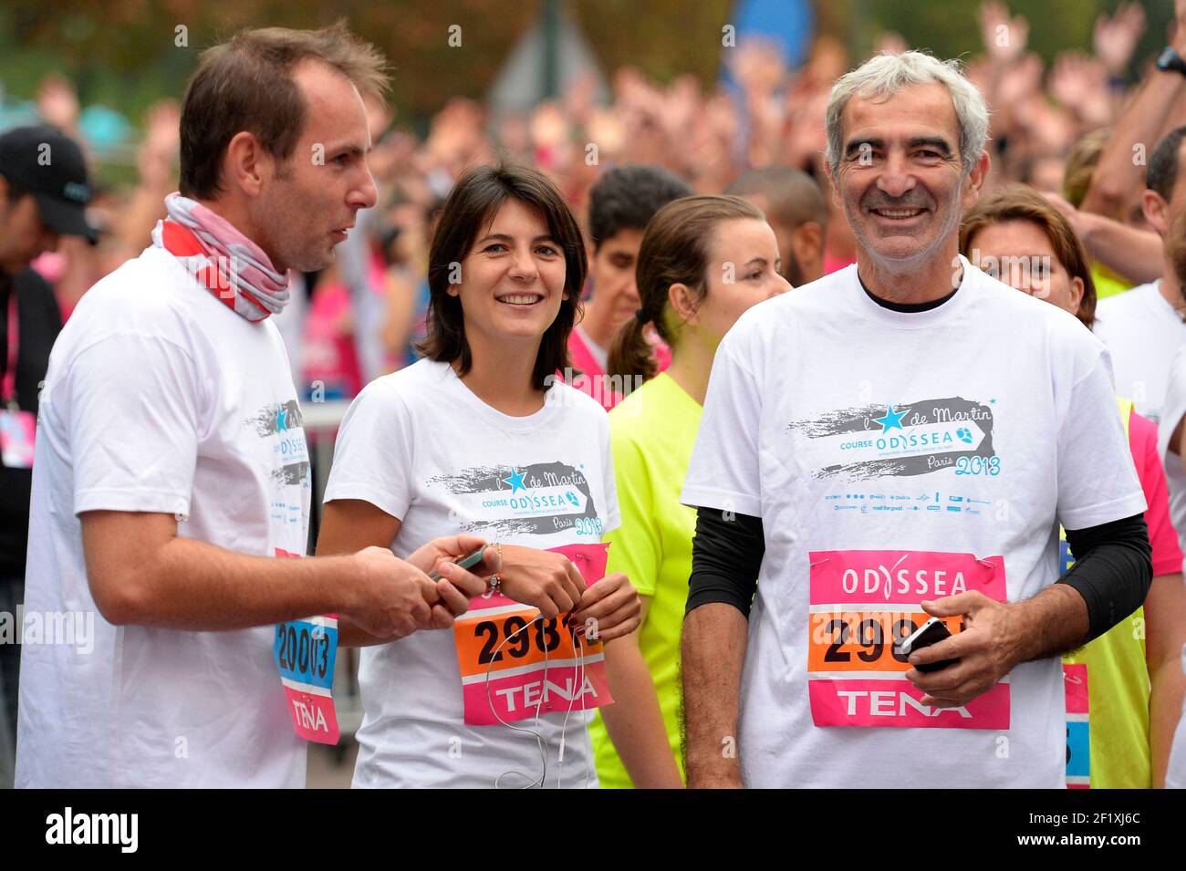 Athletics - Odyssea 2013 - Paris - France - October 6, 2013 - Photo Julien Crosnier / KMSP / DPPI - Estelle Denis - Raymond Domenech Stock Photo