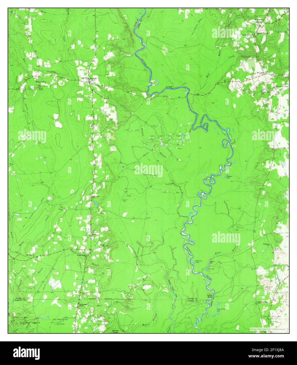 Spurger, Texas, map 1958, 162500, United States of America by Timeless