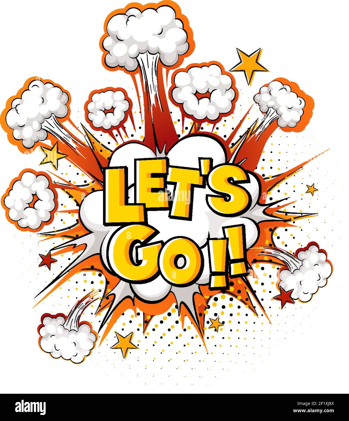 Comic speech bubble with let's go text illustration Stock Vector Image ...