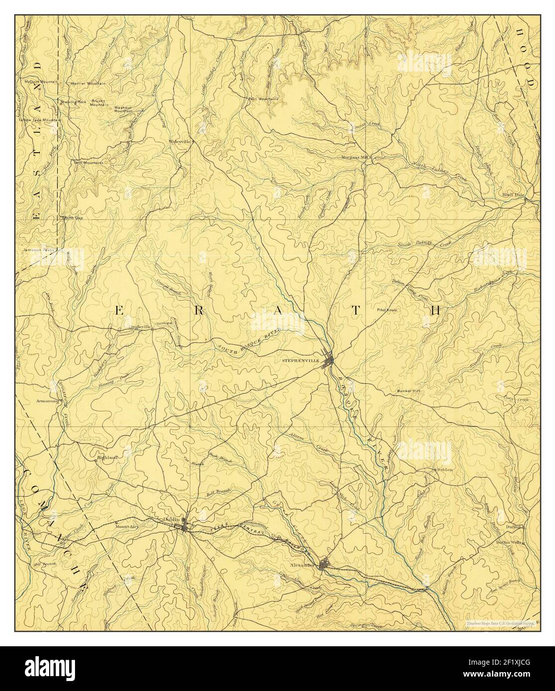 Stephenville, Texas, map 1890, 1125000, United States of America by
