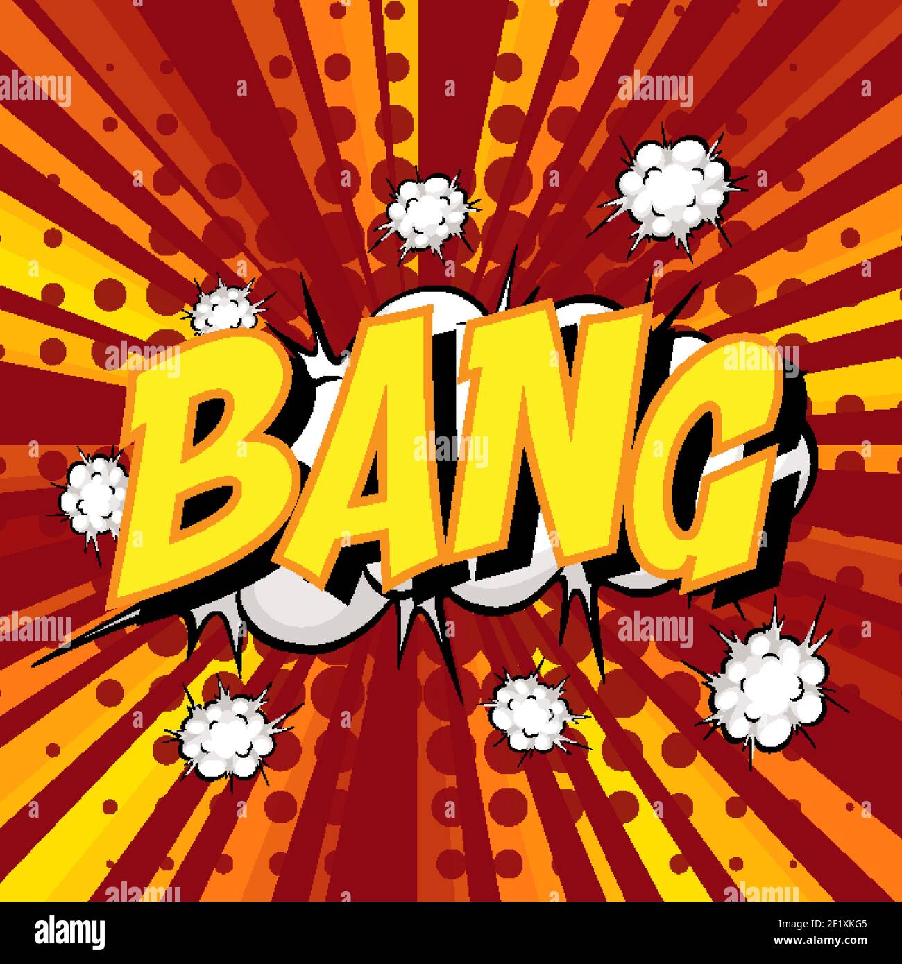 Bang Wording Comic Speech Bubble On Burst Illustration Stock Vector 