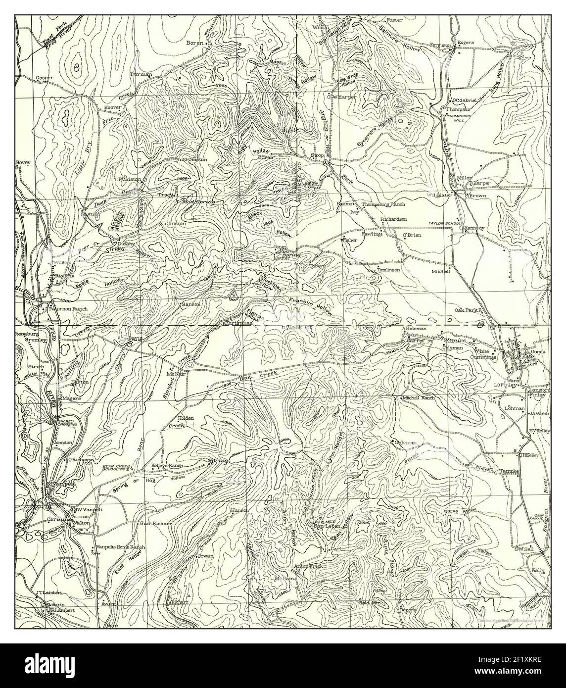 Utopia, Texas, map 1956, 1:62500, United States of America by Timeless 