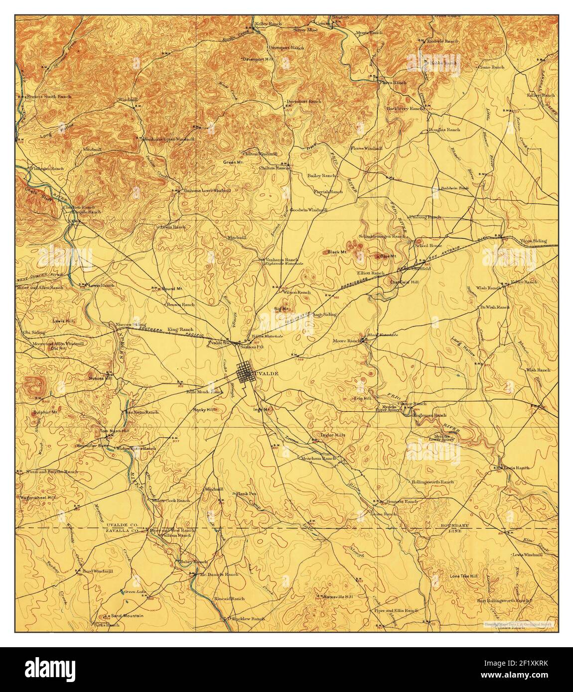 Uvalde, Texas, map 1898, 1125000, United States of America by Timeless Maps, data U.S