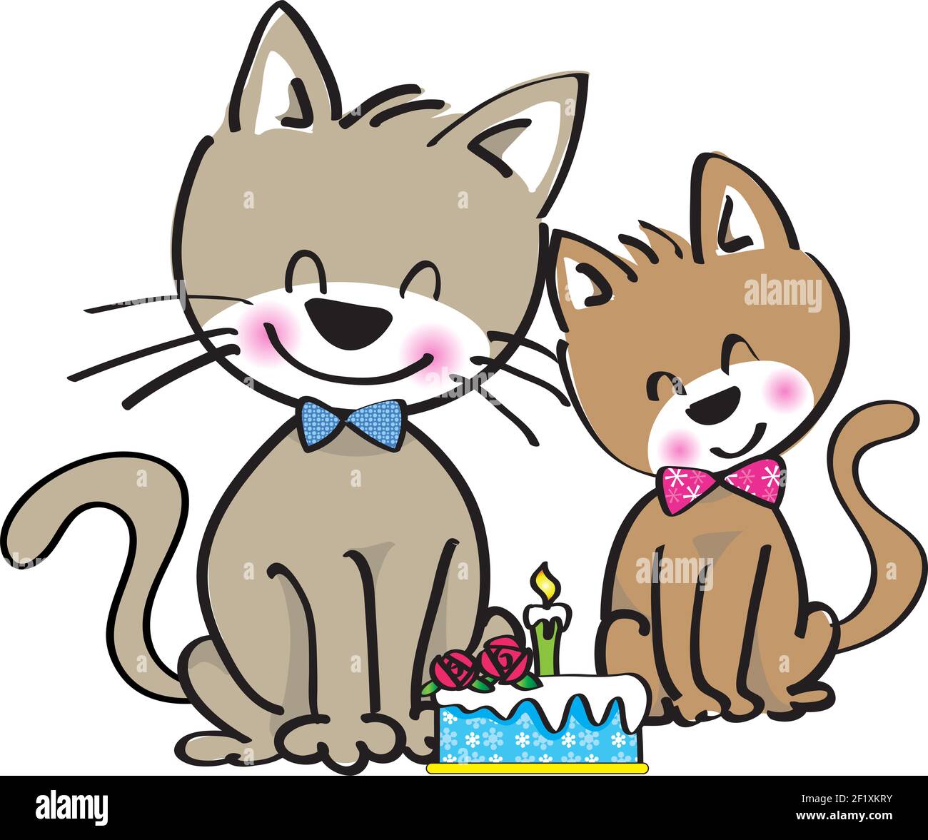 Cartoon Happy Birthday Background Stock Photo - Alamy