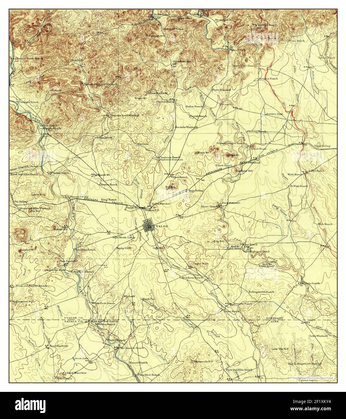 Uvalde, Texas, map 1898, 1125000, United States of America by Timeless