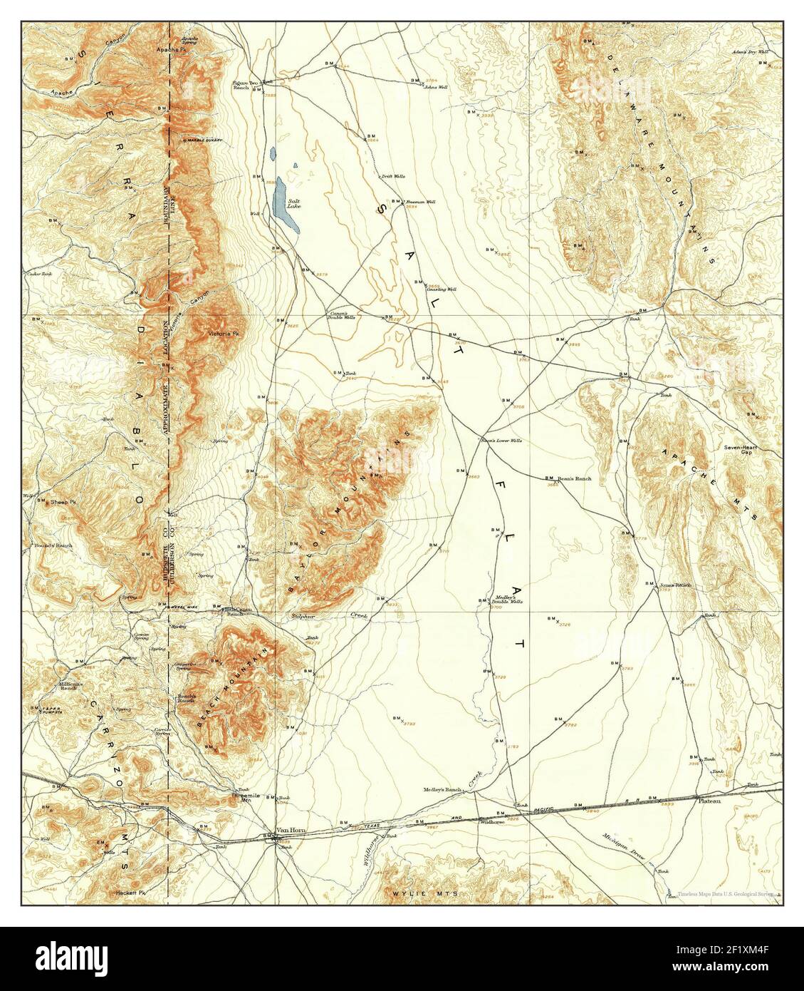 Van Horn, Texas, map 1906, 1125000, United States of America by