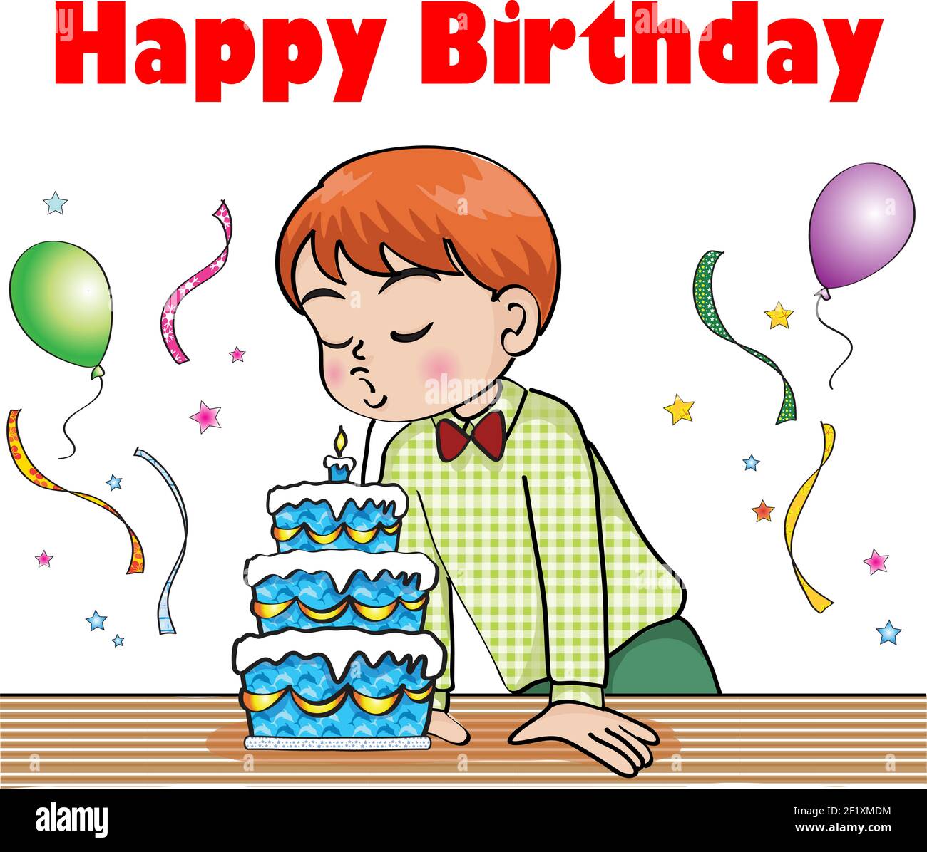 cartoon happy birthday background Stock Photo - Alamy