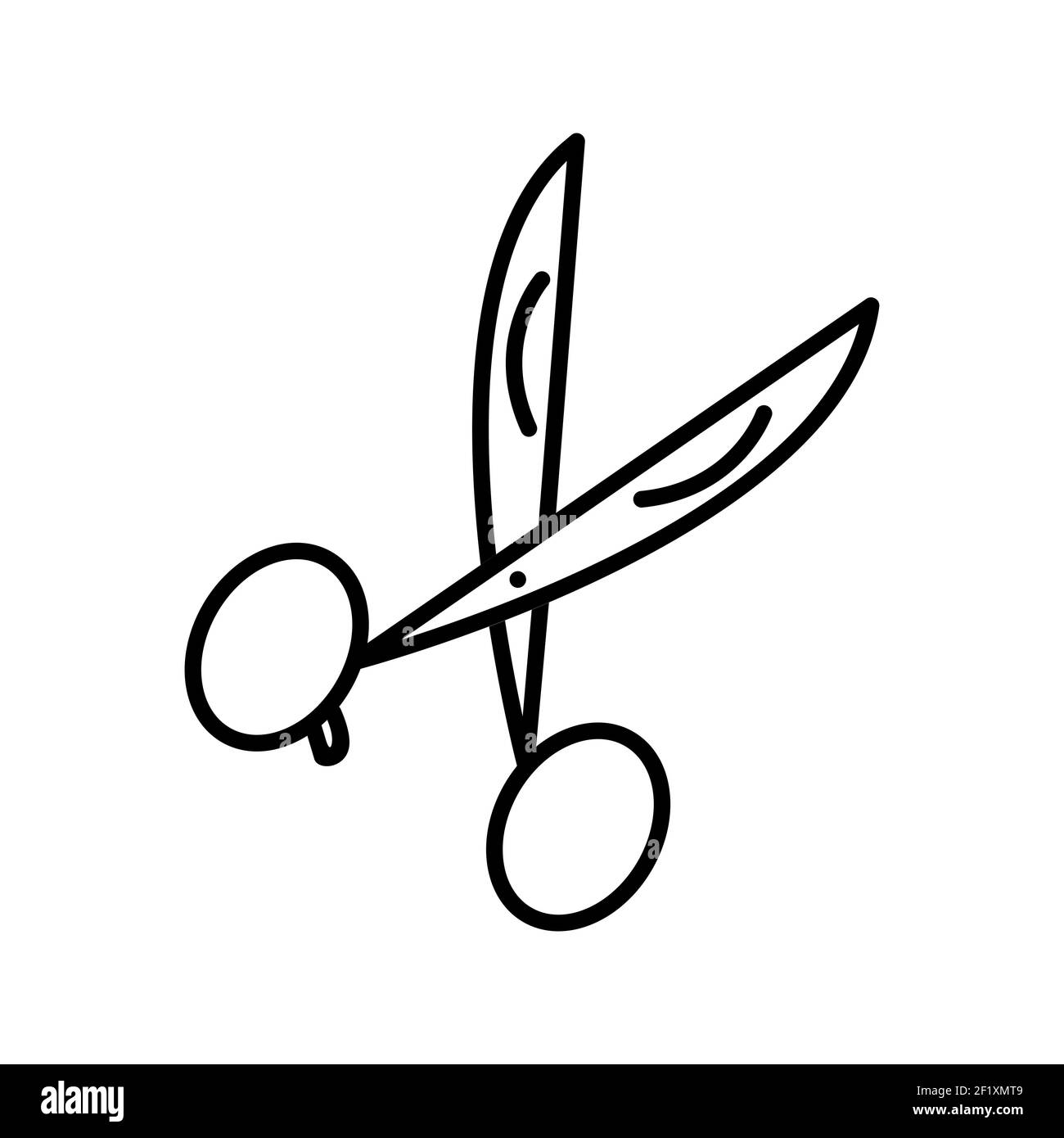An illustration of a unique scissors line vector icon on a white ...