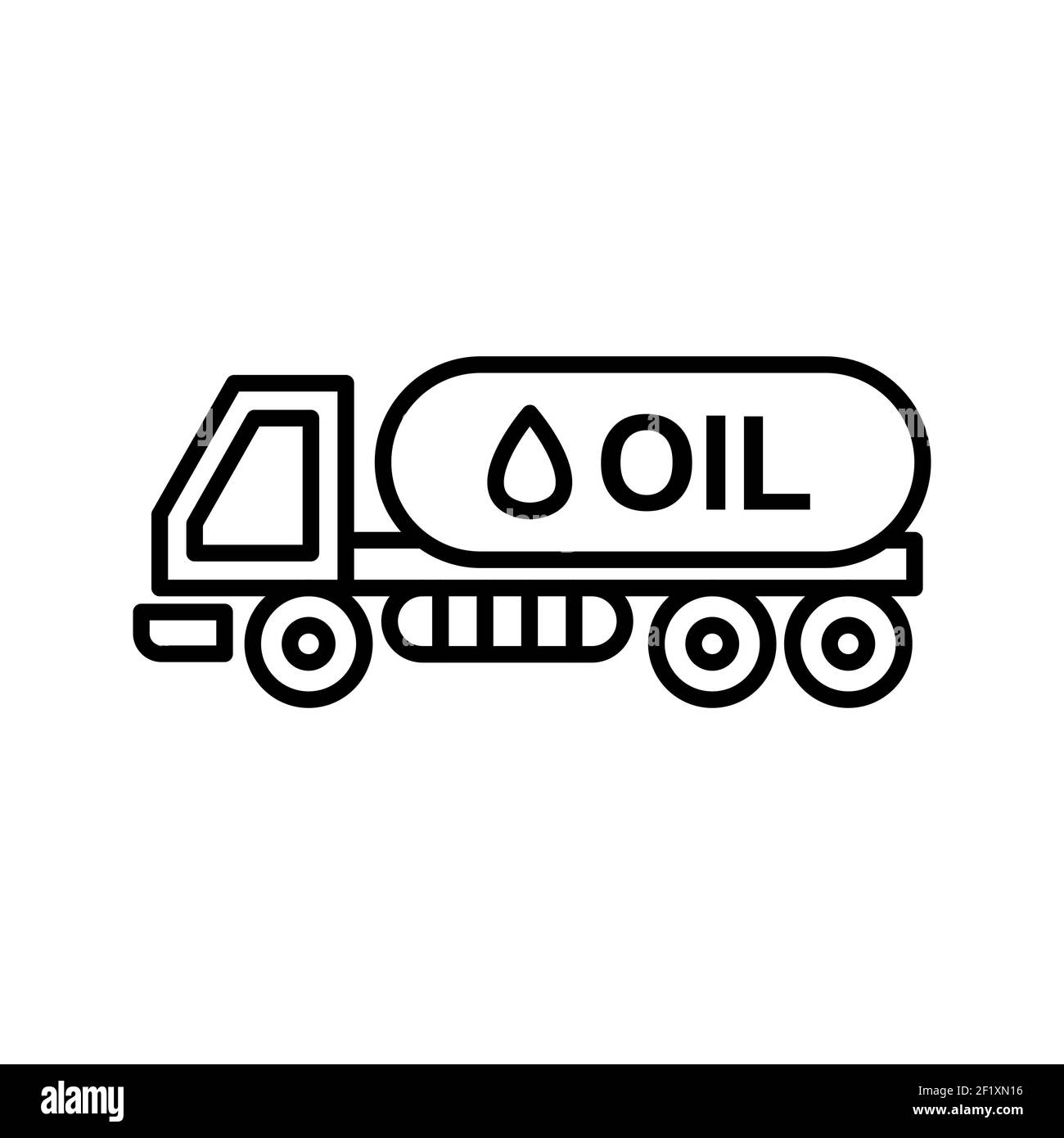 An illustration of a unique tank truck line vector icon on a white ...