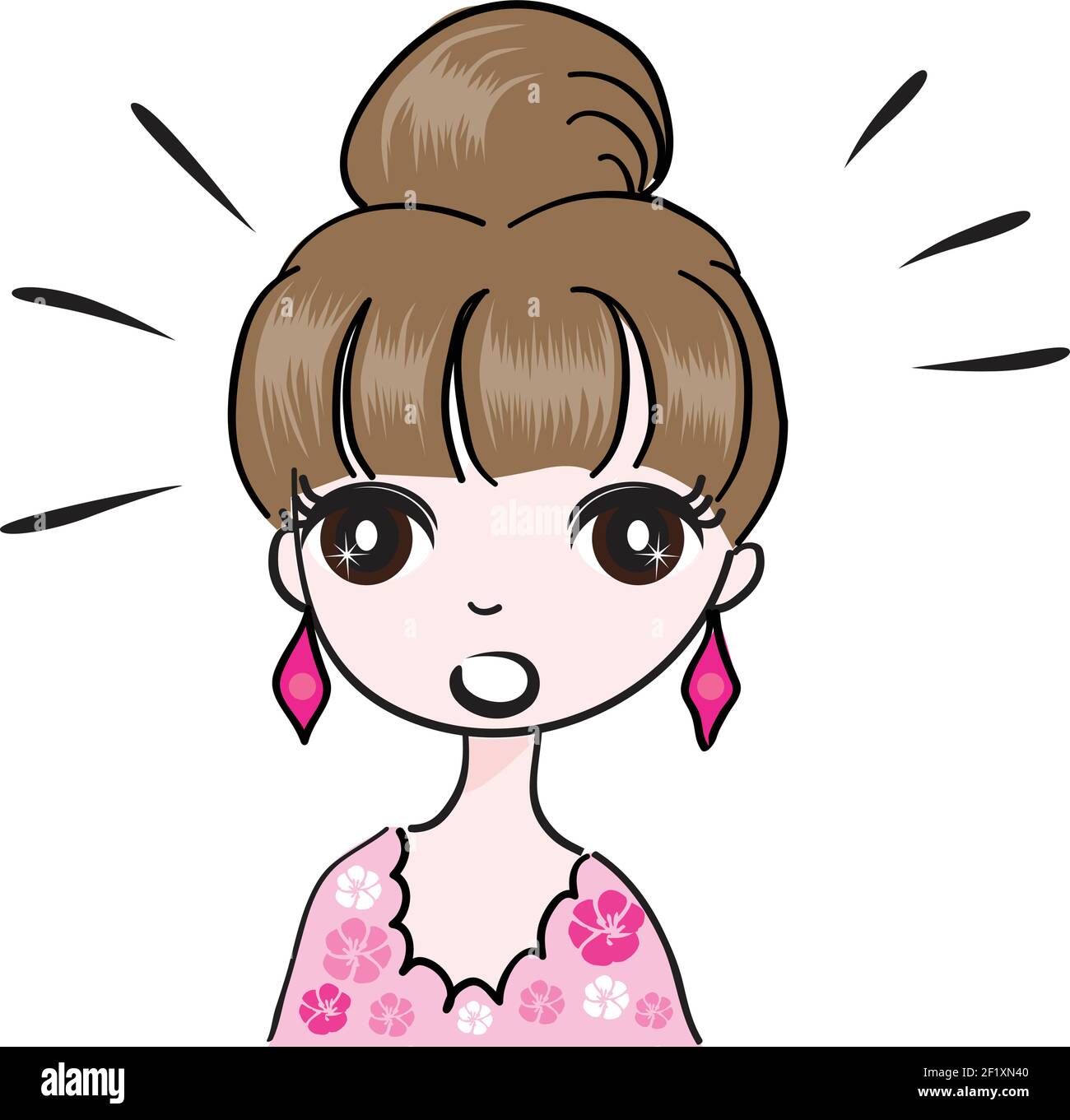 Cartoon beauty girl emoji set Stock Vector Image & Art - Alamy