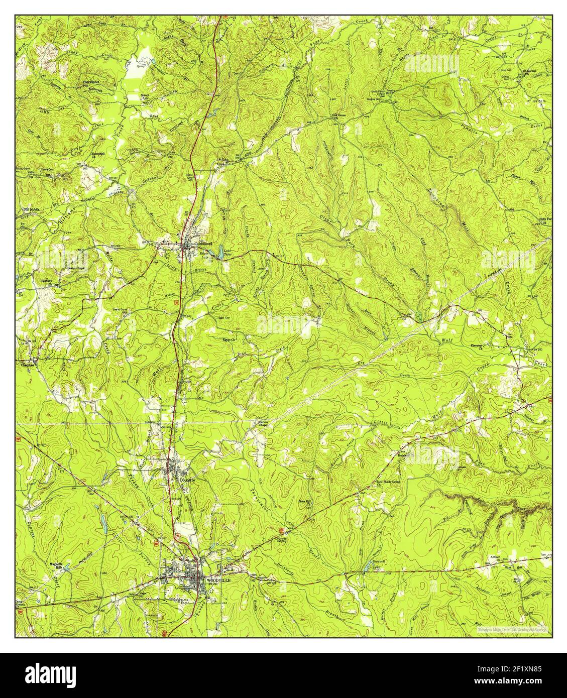 Woodville, Texas, map 1955, 162500, United States of America by