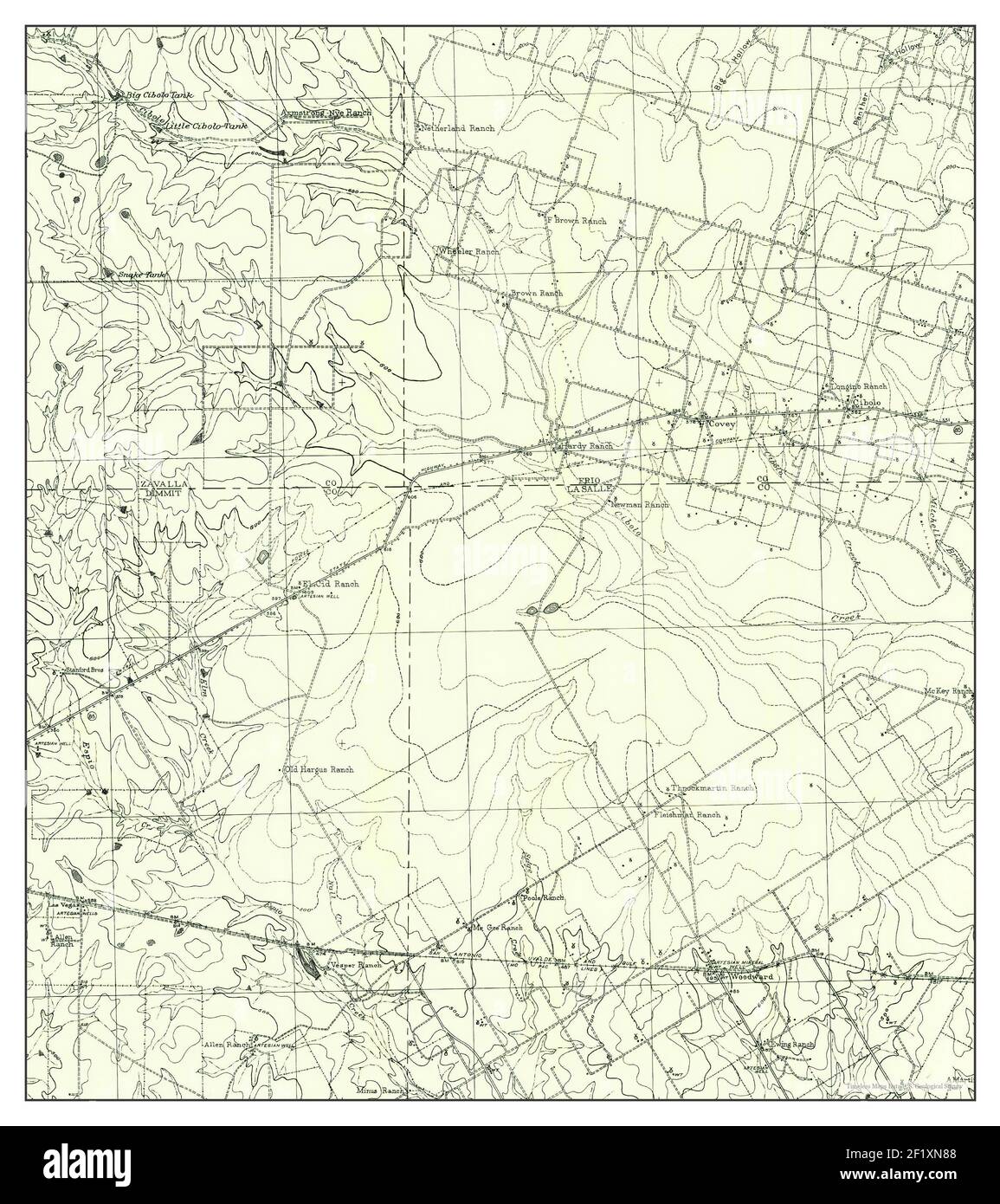 Woodward, Texas, map 1956, 162500, United States of America by
