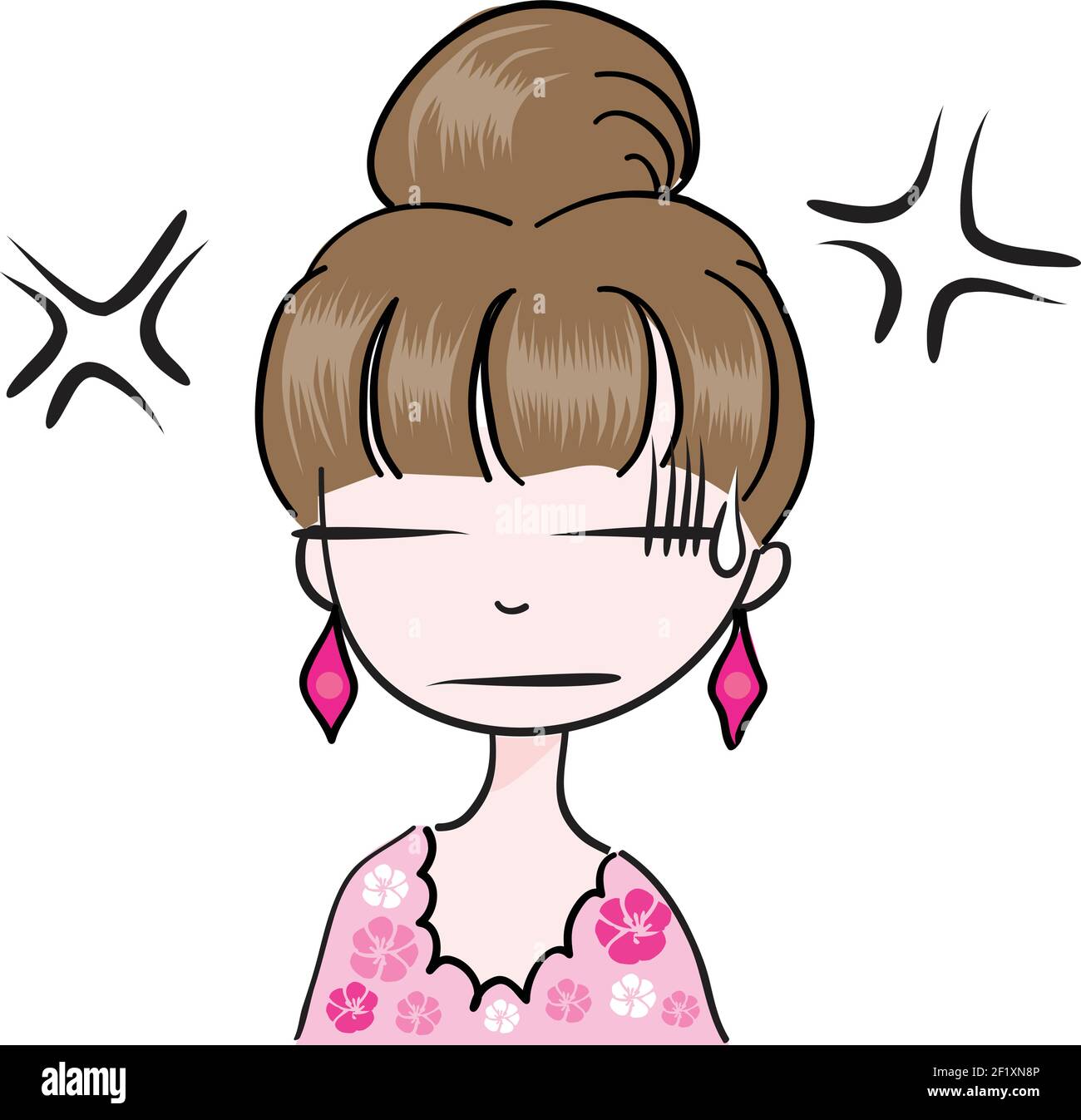 Cartoon beauty girl emoji set Stock Vector Image & Art - Alamy