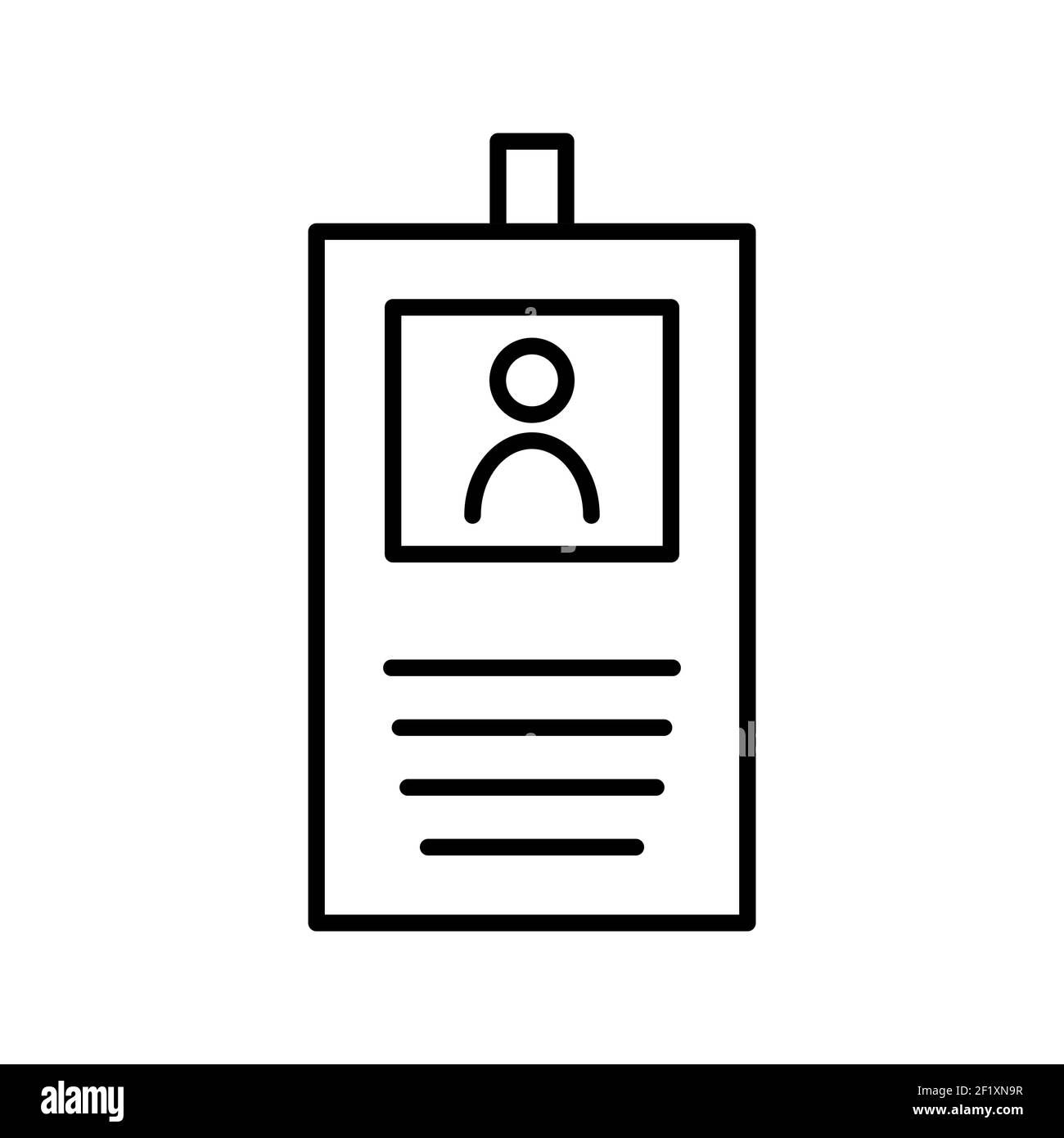 An illustration of a unique Identification Card line vector icon on a