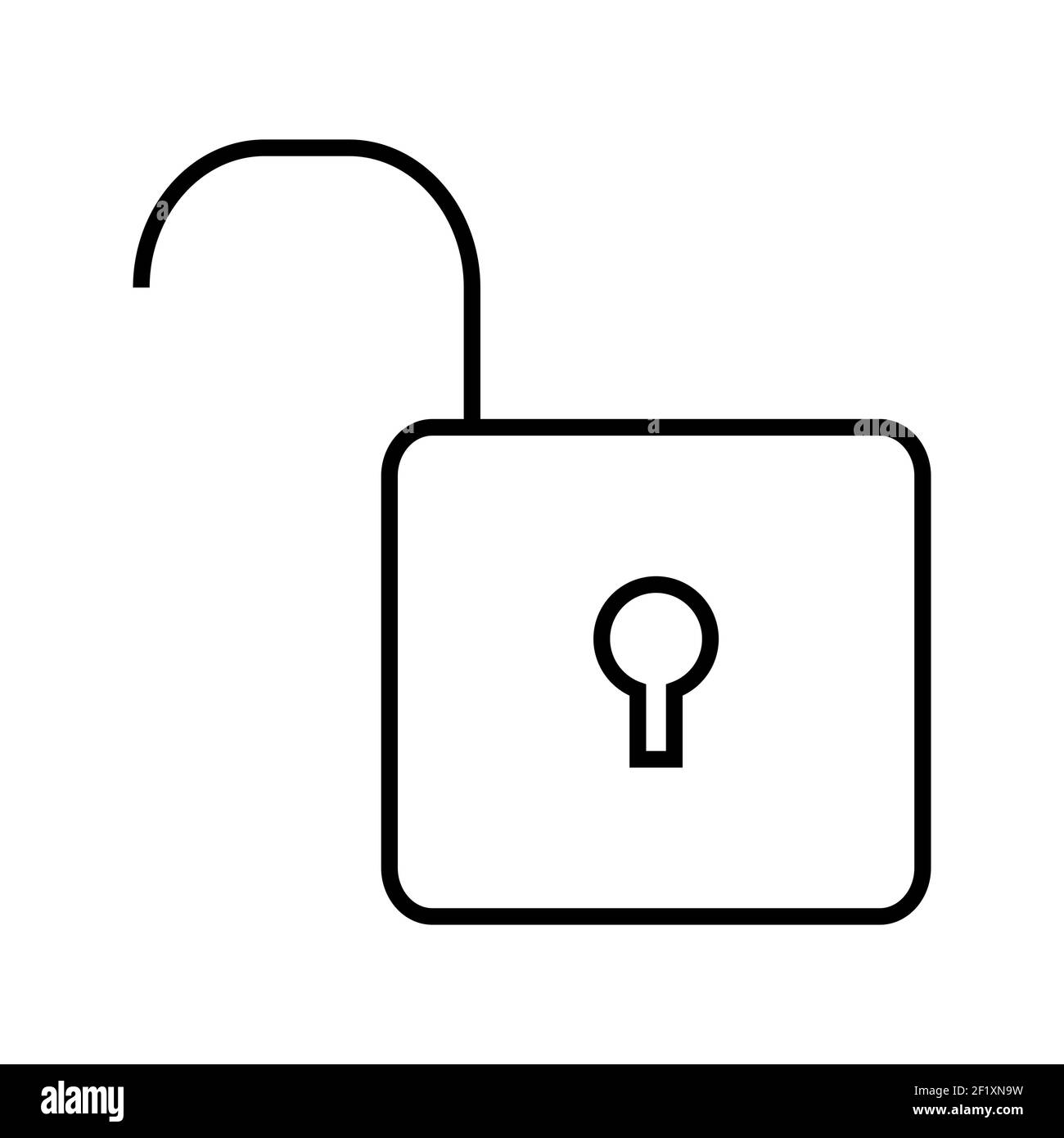 An illustration of a unique unlock line vector icon on a white ...