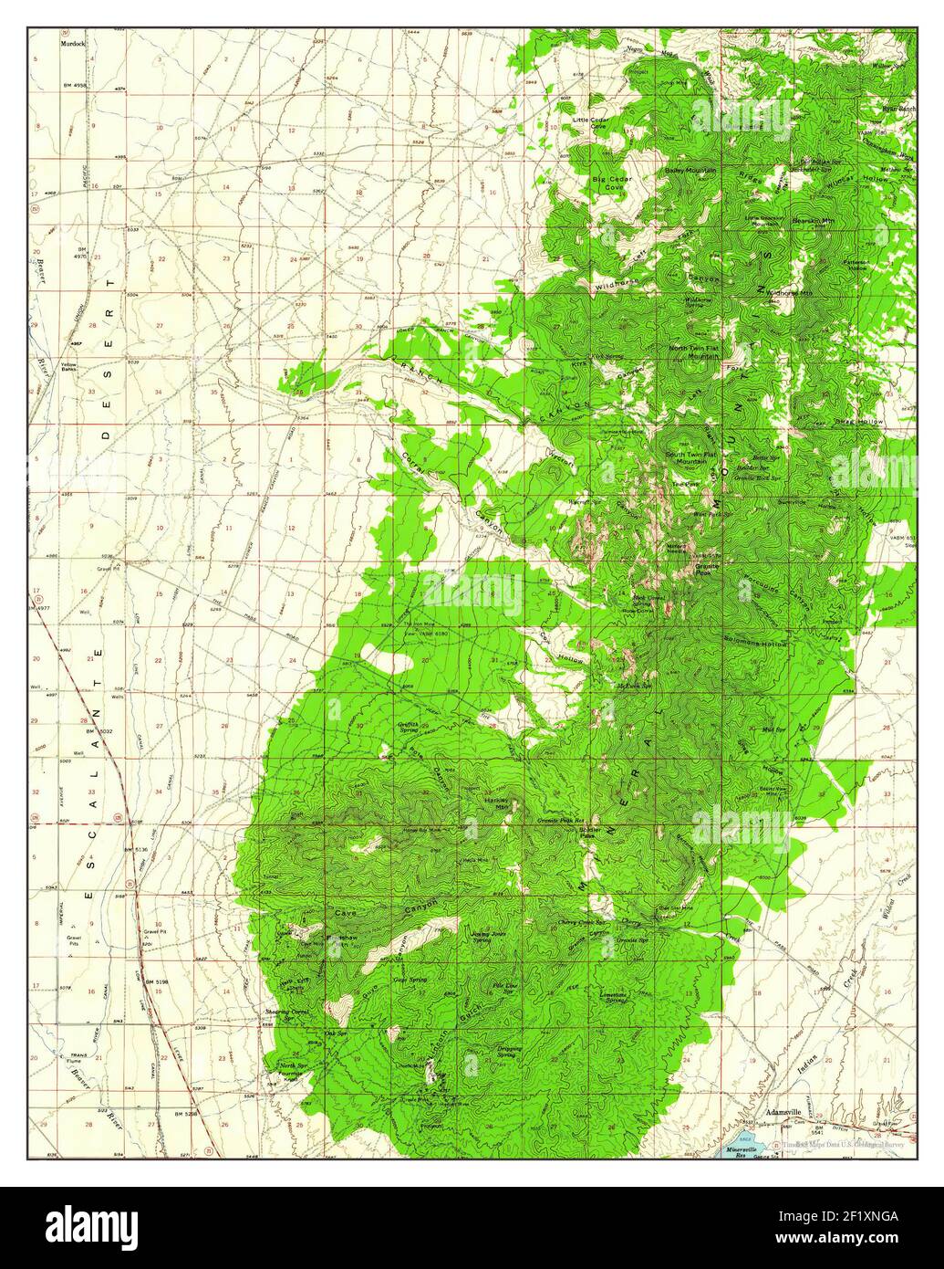 Adamsville, Utah, map 1958, 1:62500, United States of America by Timeless Maps, data U.S. Geological Survey Stock Photo