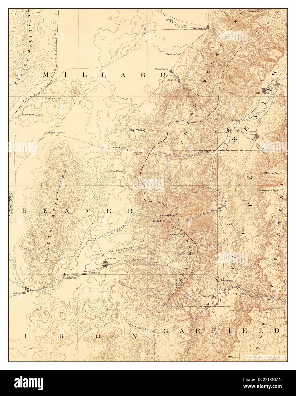 Map of beaver utah hi-res stock photography and images - Alamy