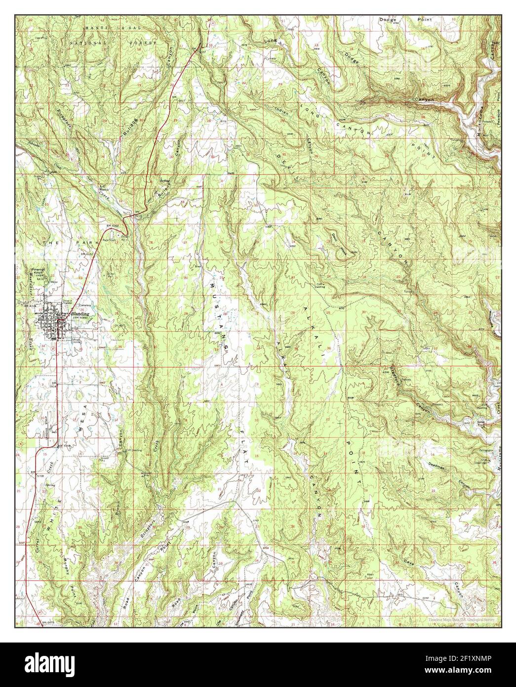 Blanding Utah Map 1957 162500 United States Of America By Timeless Maps Data Us 2941