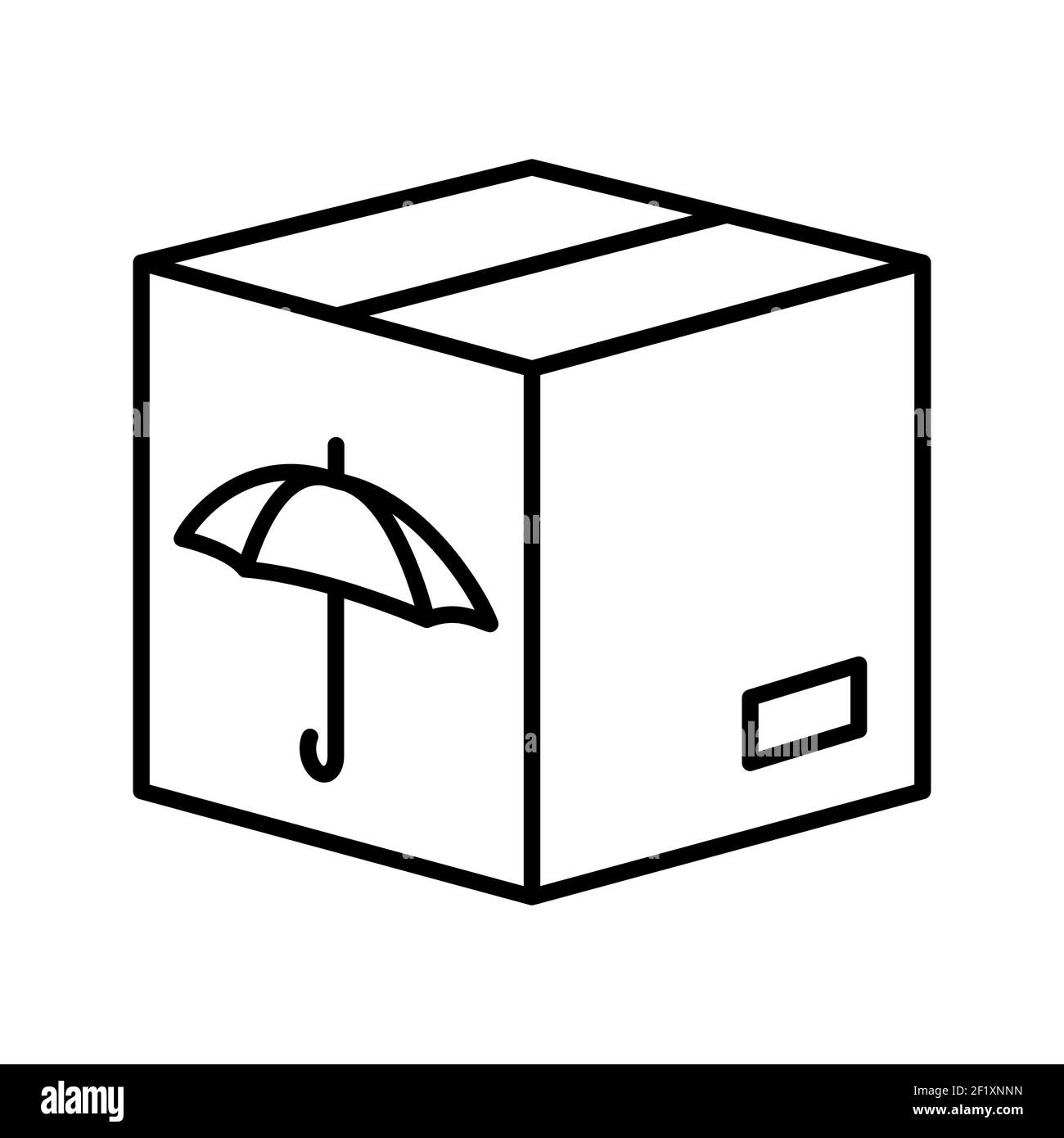 An illustration of a unique packed box line vector icon on a white