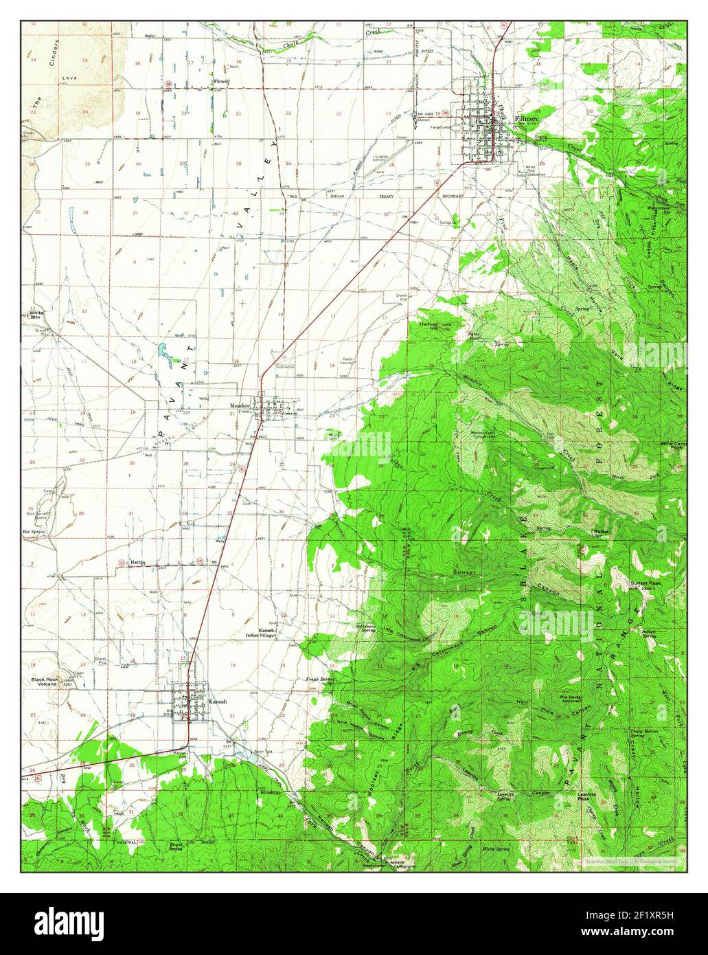 Map of fillmore utah Cut Out Stock Images & Pictures Alamy